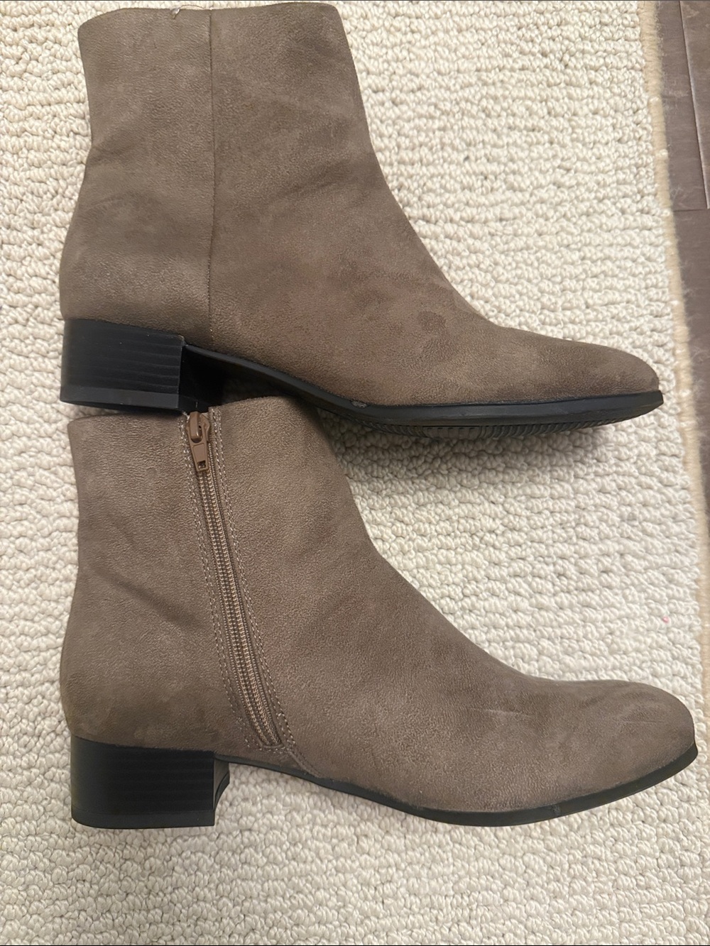 Time and Tru Taupe Ankle Boots